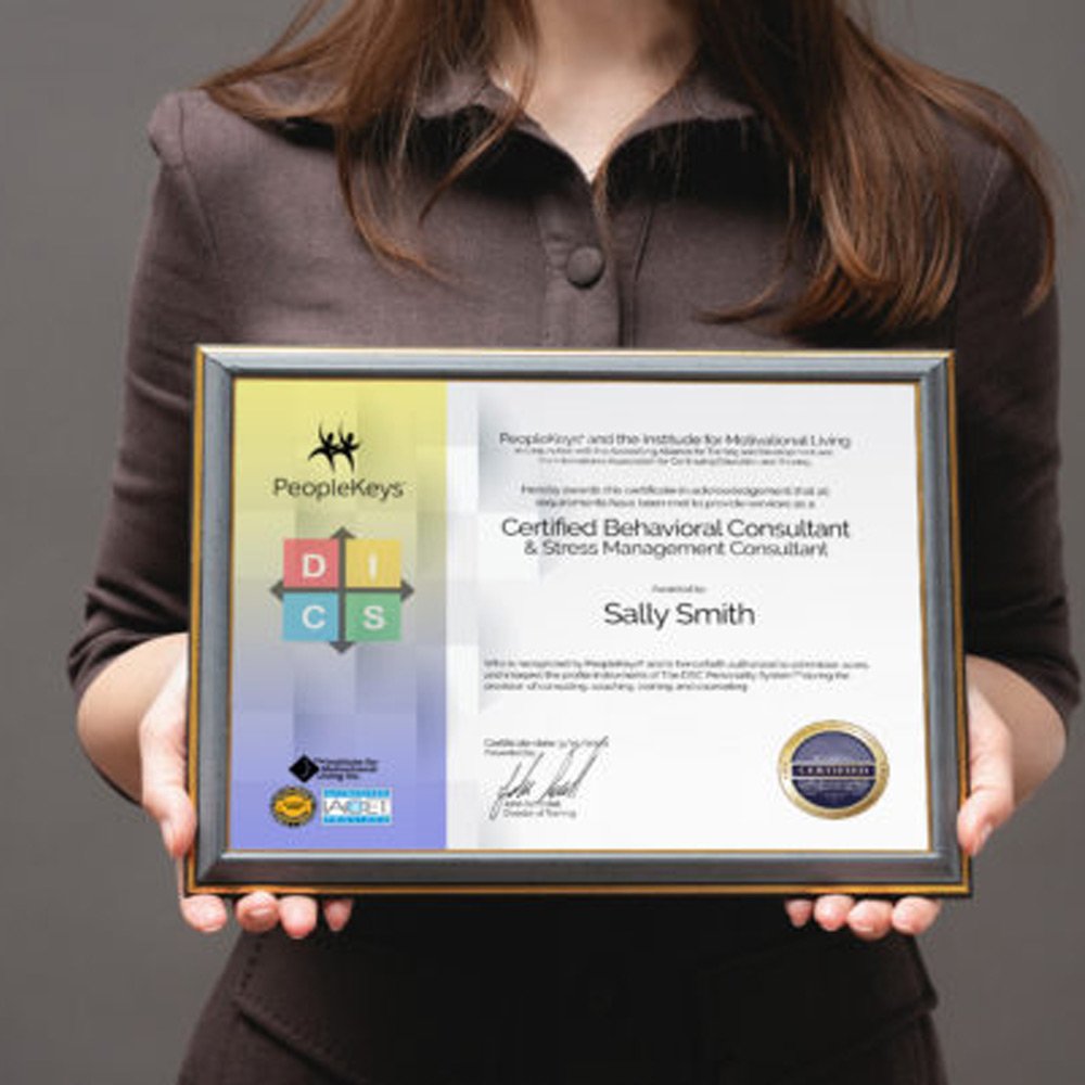 Woman with DISC certification